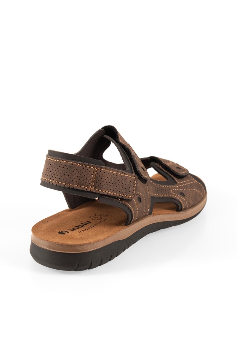 Ιnblu καφέ ανδρικά ανατομικά πέδιλα με velcro