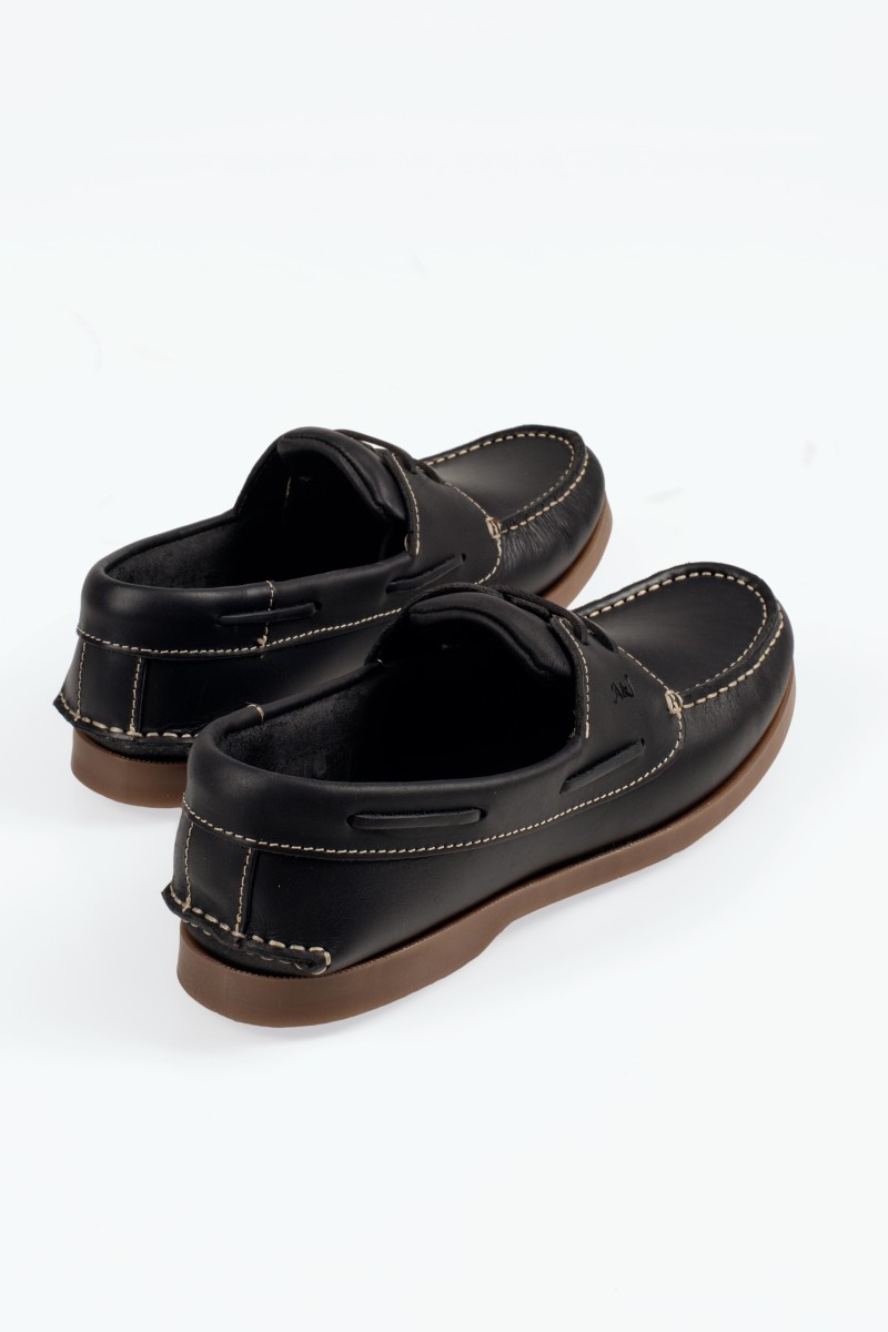 Δερμάτινα ανδρικά Boat loafers σε μπλε χρώμα