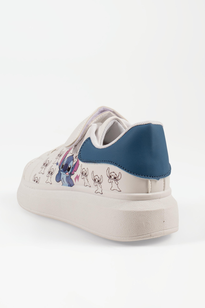 Disney Stitch sneakers για κορίτσια λευκά με μπλε λεπτομέρεια στο πίσω μέρος