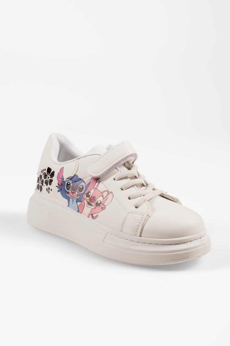 Disney Lilo & Stitch λευκά sneakers για κορίτσια με αυτοκόλλητο