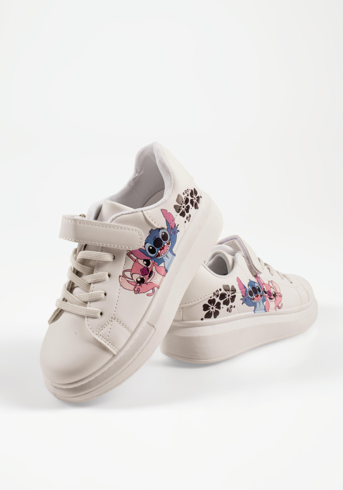 Disney Lilo & Stitch λευκά sneakers για κορίτσια με αυτοκόλλητο