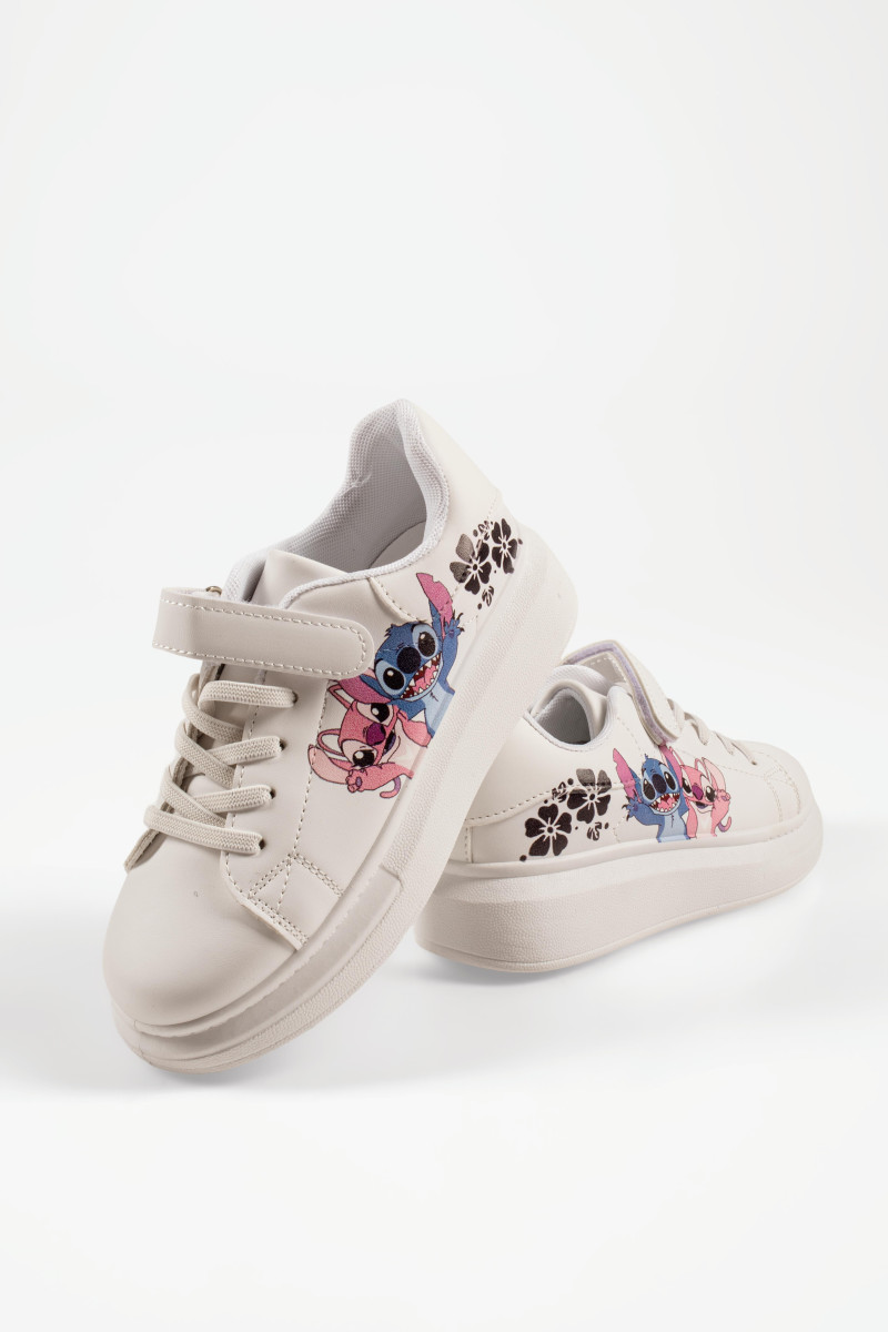 Disney Lilo & Stitch λευκά sneakers για κορίτσια με αυτοκόλλητο