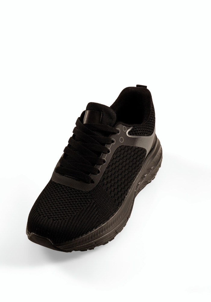 Μαύρα unisex running αθλητικά με ανάγλυφη σόλα