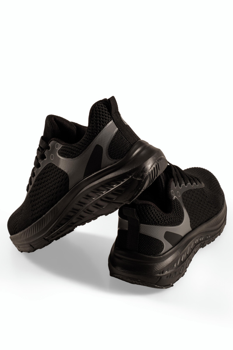 Μαύρα unisex running αθλητικά με ανάγλυφη σόλα