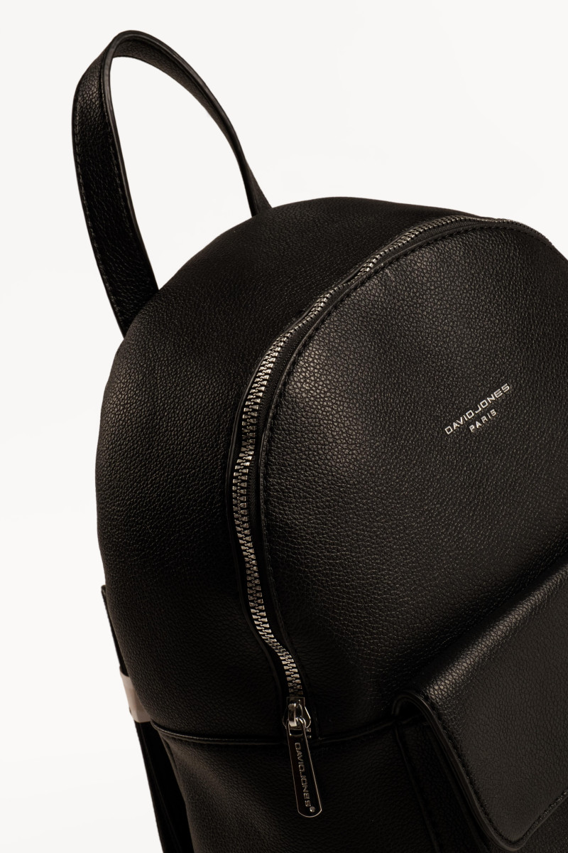 David Jones μαύρο γυναικείο backpack με μπροστινή θήκη και κούμπωμα