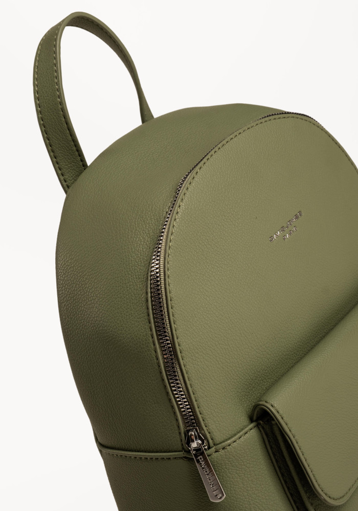 David Jones γυναικείο backpack με μπροστινή θήκη και κούμπωμα σε πράσινο χρώμα