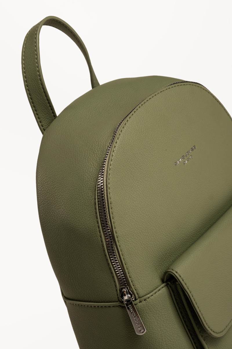 David Jones γυναικείο backpack με μπροστινή θήκη και κούμπωμα σε πράσινο χρώμα