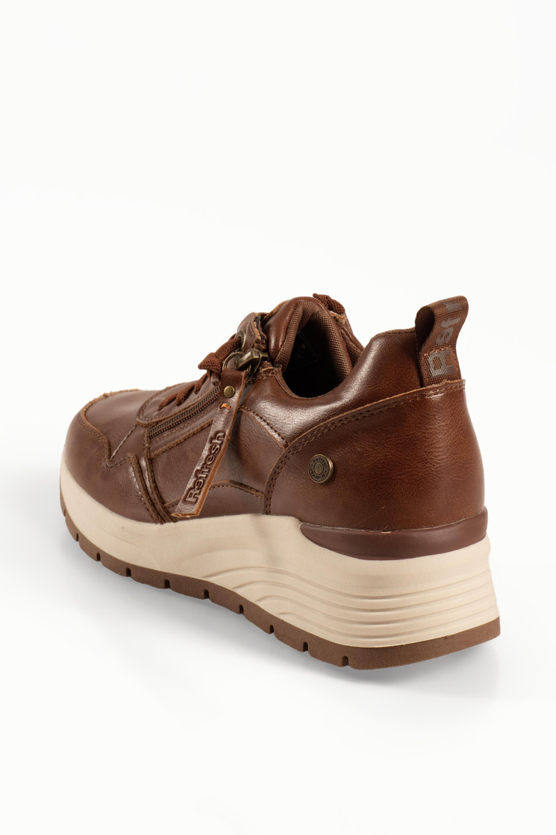 Refresh ταμπά γυναικεία sneakers με μπεζ υπερυψωμένη σόλα