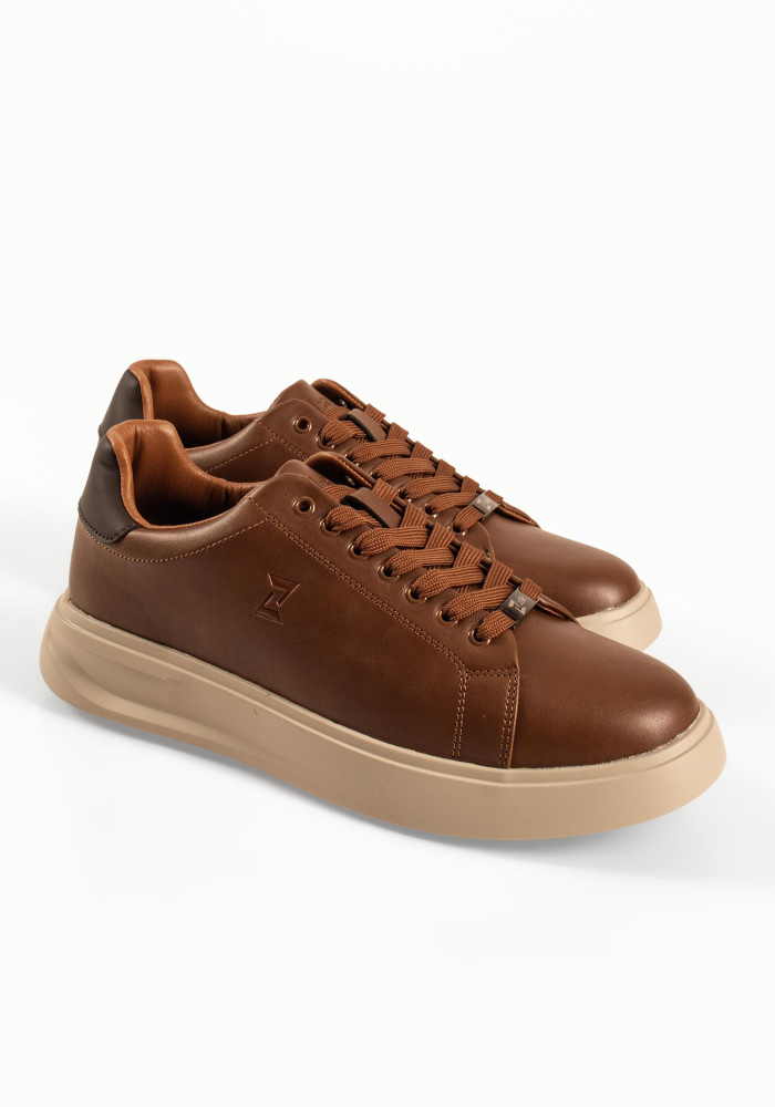 Zak καφέ ανδρικά sneakers με κορδόνια και χοντρή σόλα