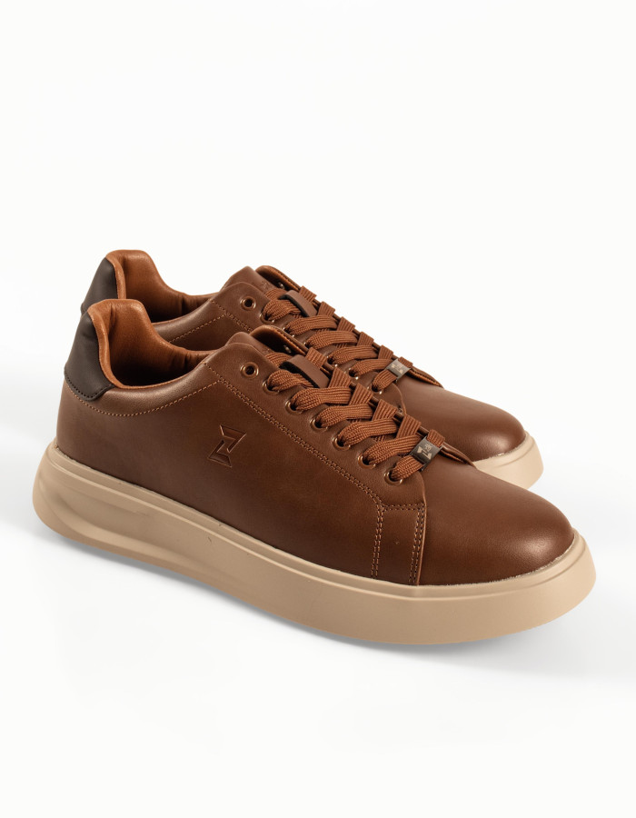 Zak καφέ ανδρικά sneakers με κορδόνια και χοντρή σόλα