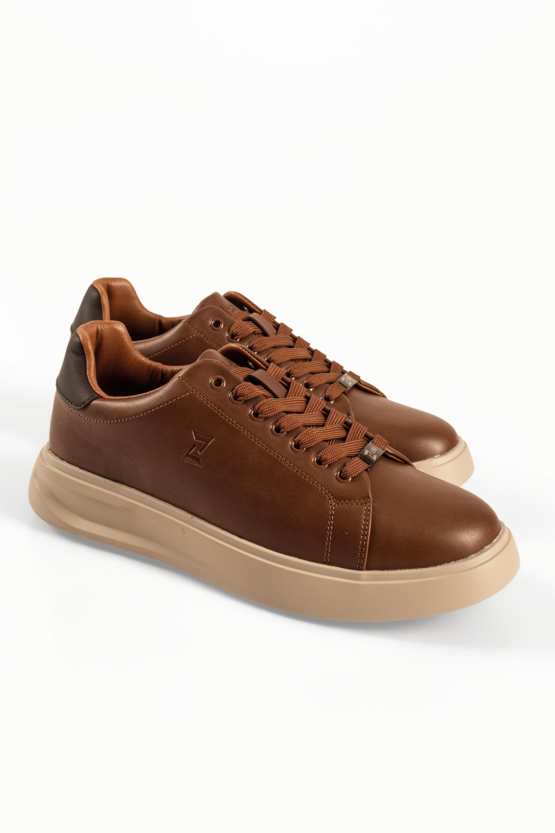 Zak καφέ ανδρικά sneakers με κορδόνια και χοντρή σόλα