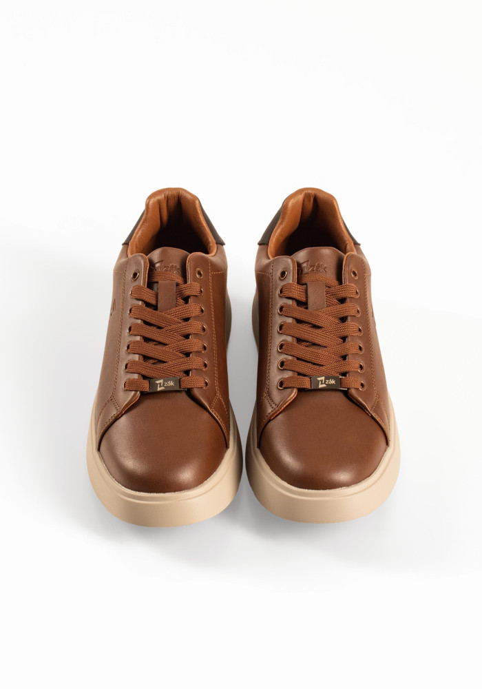 Zak καφέ ανδρικά sneakers με κορδόνια και χοντρή σόλα
