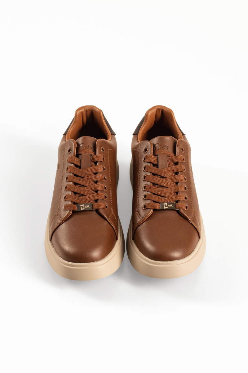 Zak καφέ ανδρικά sneakers με κορδόνια και χοντρή σόλα