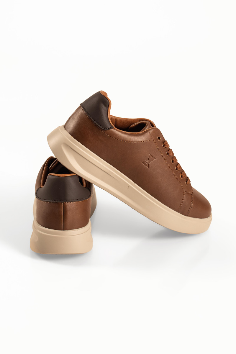 Zak καφέ ανδρικά sneakers με κορδόνια και χοντρή σόλα