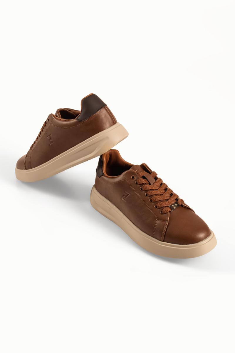 Zak καφέ ανδρικά sneakers με κορδόνια και χοντρή σόλα