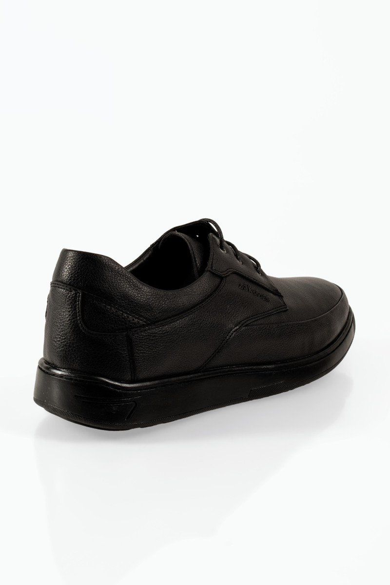 Zak μαύρα ανδρικά casual παπούτσια με κορδόνια σε μεγάλα μεγέθη