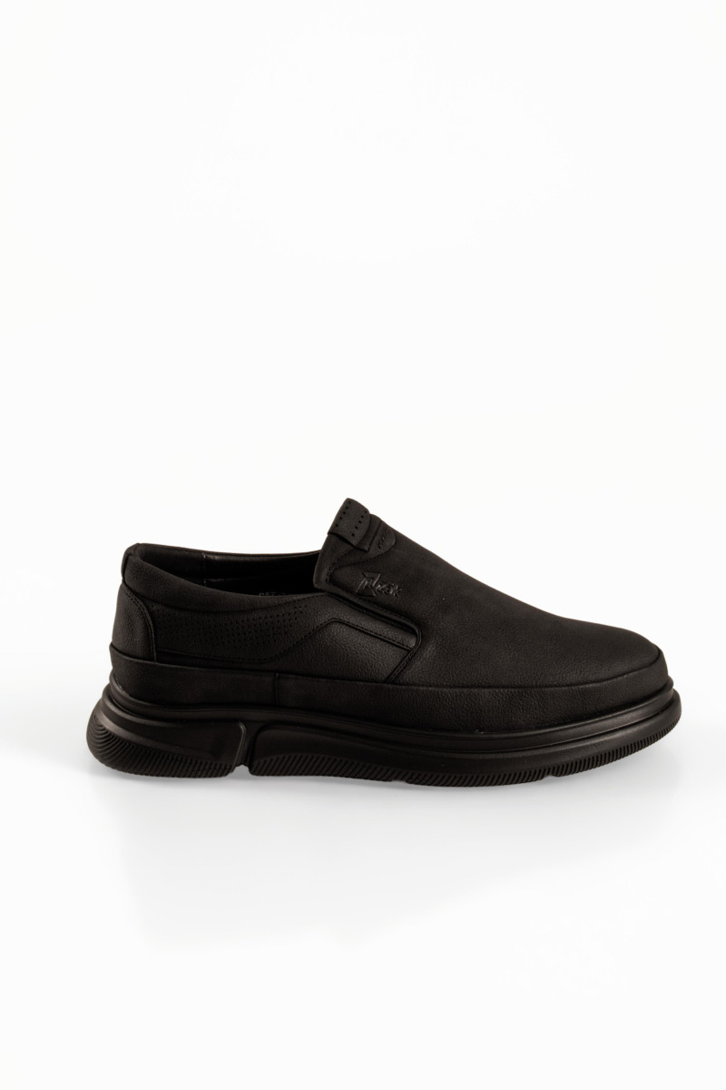 Zak ανδρικά μαύρα παπούτσια slip-on με διάτρητες λεπτομέρειες