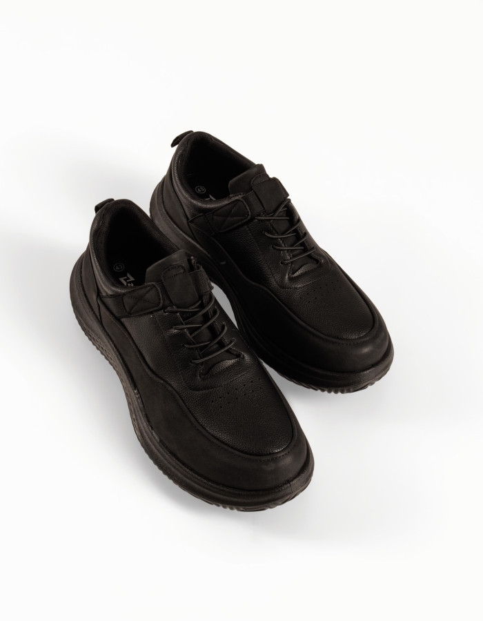 Zak ανδρικά μαύρα slip-on sneakers με φαρδιά σόλα