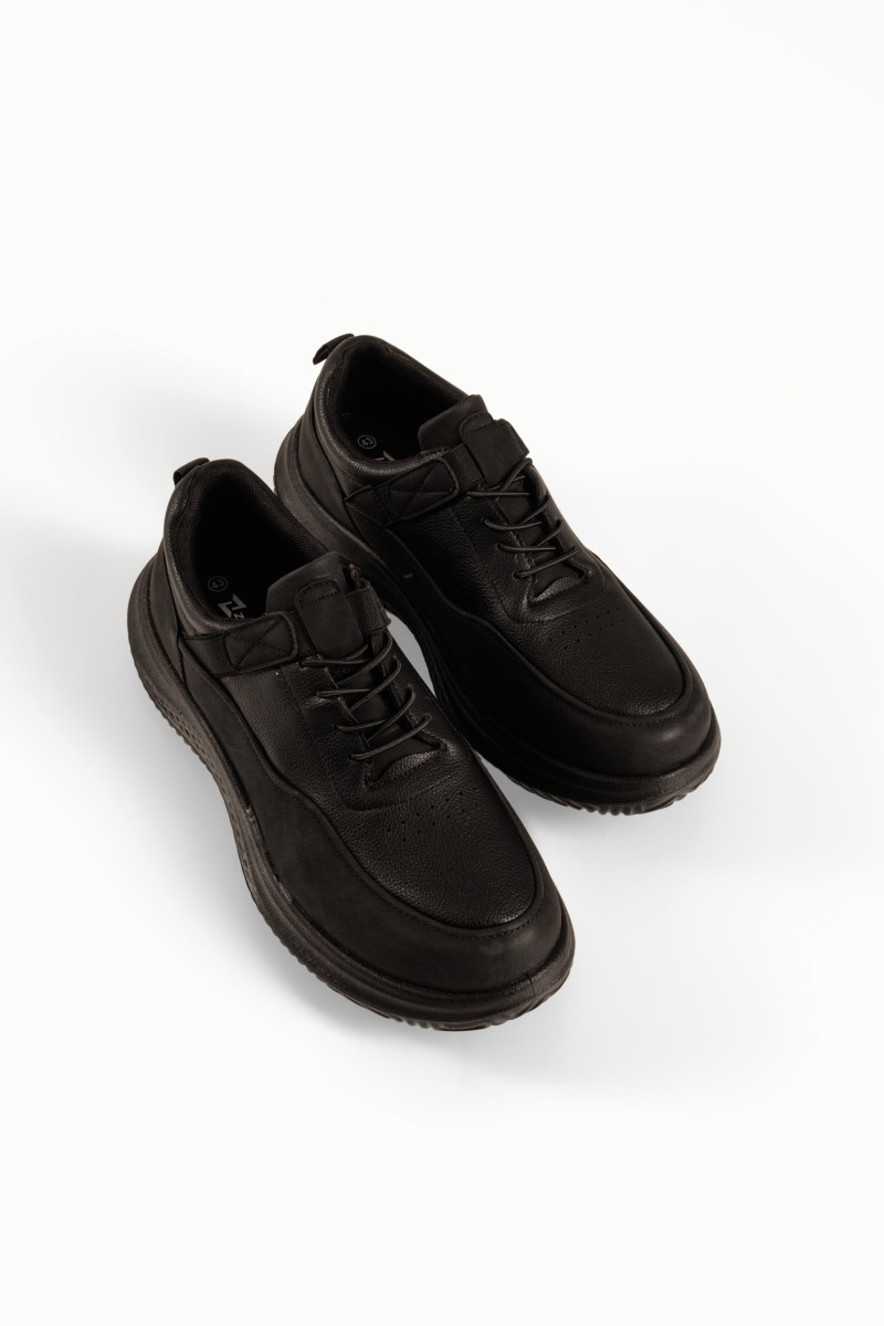 Zak ανδρικά μαύρα slip-on sneakers με φαρδιά σόλα