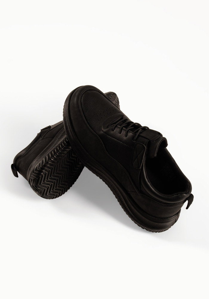 Zak ανδρικά μαύρα slip-on sneakers με φαρδιά σόλα