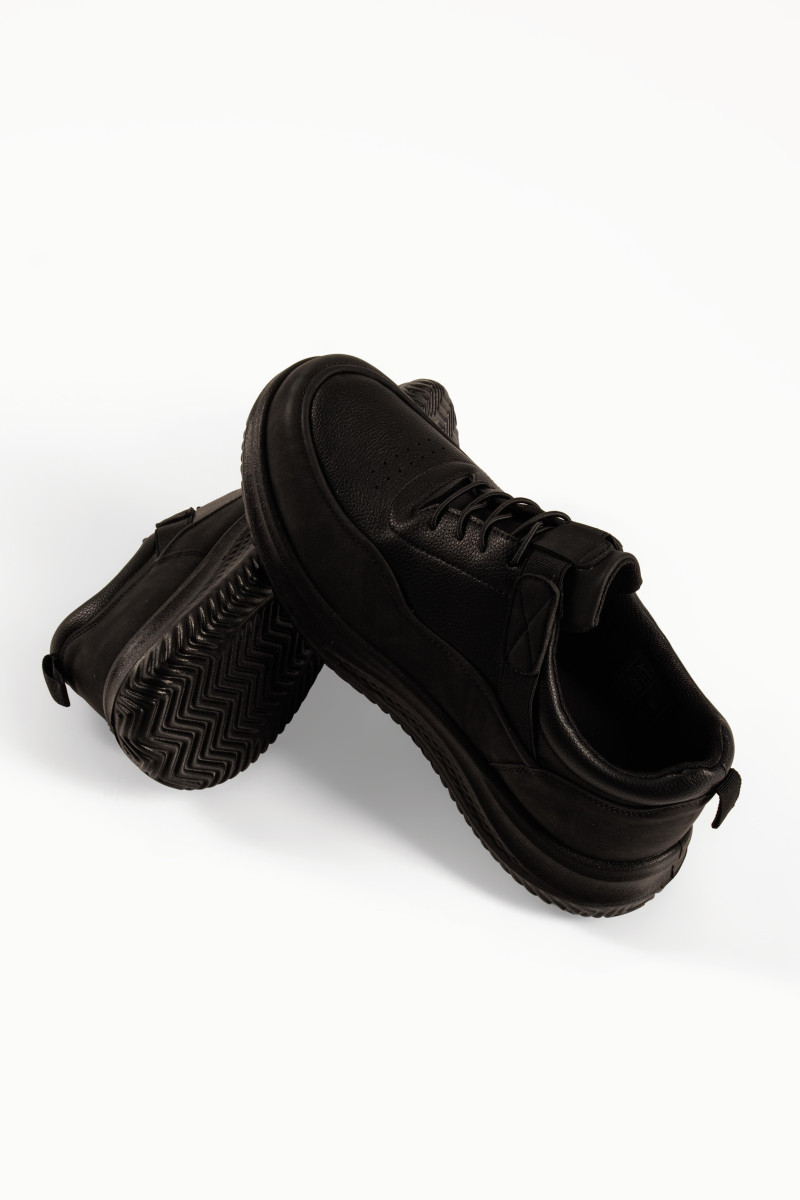 Zak ανδρικά μαύρα slip-on sneakers με φαρδιά σόλα