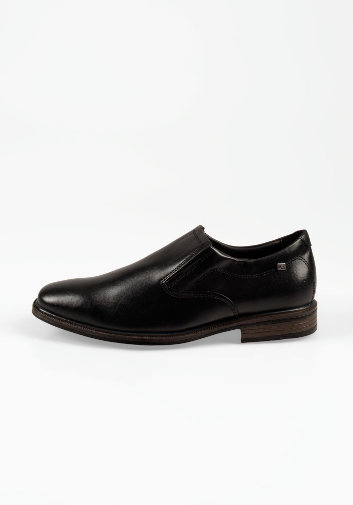 Pegada μαύρα ανδρικά δερμάτινα παπούτσια slip-on για επίσημο στυλ