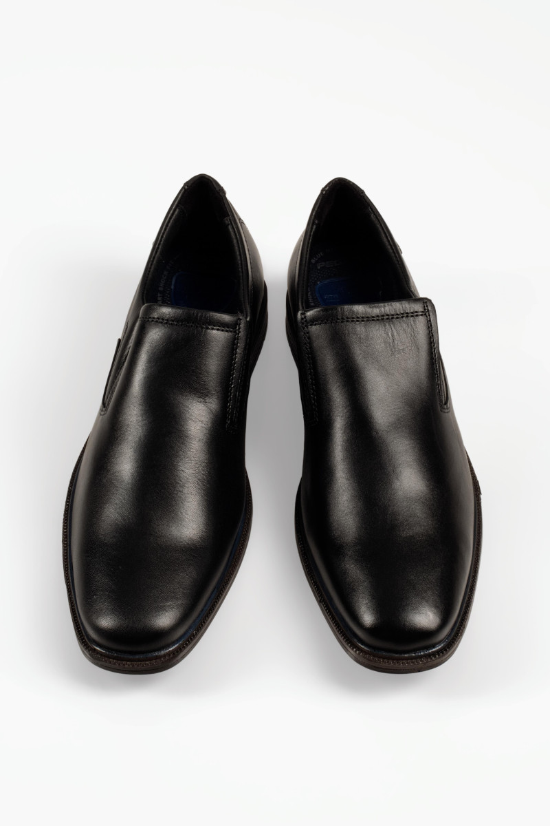 Pegada μαύρα ανδρικά δερμάτινα παπούτσια slip-on για επίσημο στυλ