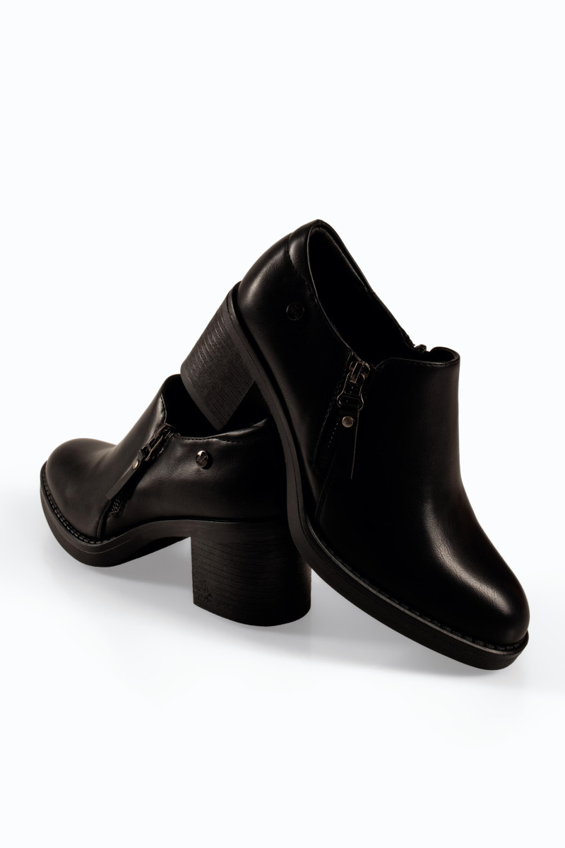 Zak μαύρα γυναικεία ankle boots μαύρα με πλαϊνό φερμουάρ