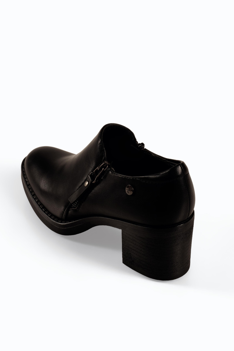 Zak μαύρα γυναικεία ankle boots μαύρα με πλαϊνό φερμουάρ
