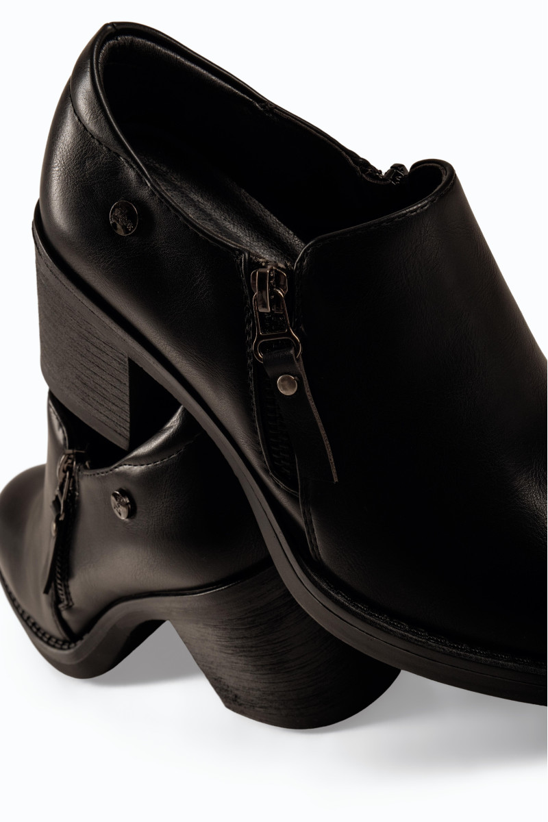 Zak μαύρα γυναικεία ankle boots μαύρα με πλαϊνό φερμουάρ