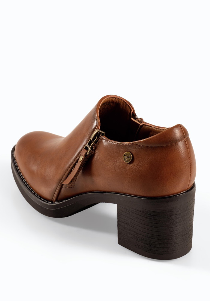 Zak ταμπά γυναικεία ankle boots μαύρα με πλαϊνό φερμουάρ