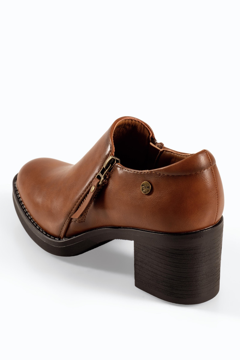Zak ταμπά γυναικεία ankle boots μαύρα με πλαϊνό φερμουάρ