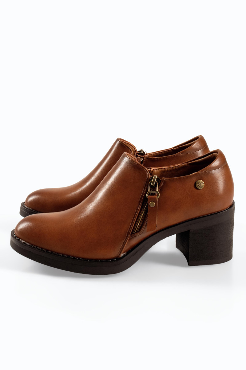 Zak ταμπά γυναικεία ankle boots μαύρα με πλαϊνό φερμουάρ