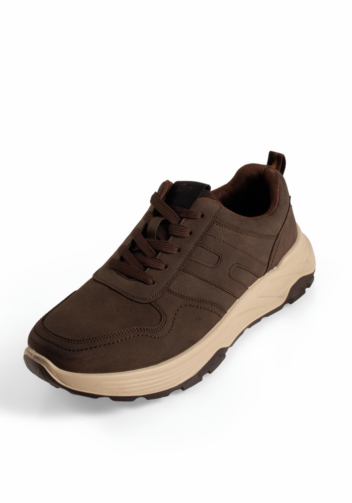 Zak καφέ ανδρικά sneakers με chunky σόλα και πλαϊνές ραφές