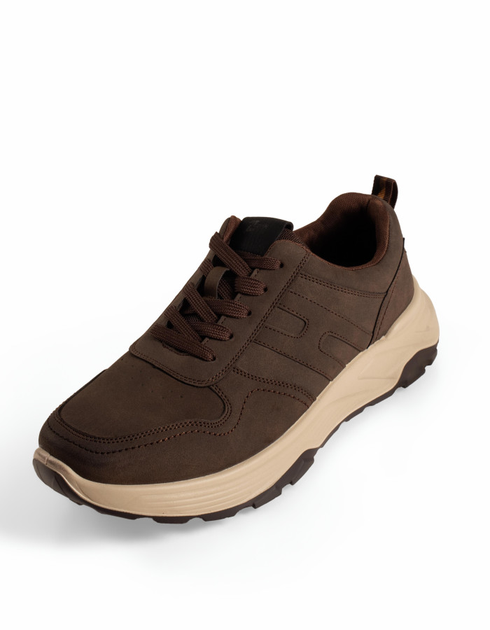 Zak καφέ ανδρικά sneakers με chunky σόλα και πλαϊνές ραφές
