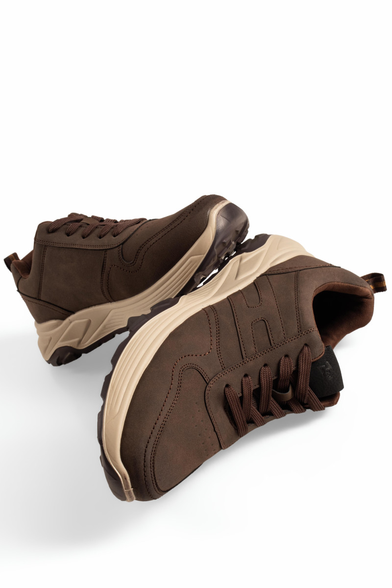 Zak καφέ ανδρικά sneakers με chunky σόλα και πλαϊνές ραφές