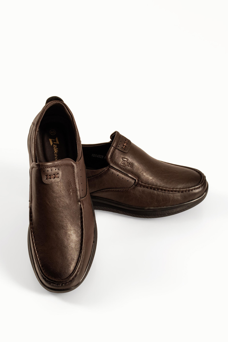 Zak καφέ ανδρικά παπούτσια slip-on με διακοσμητικά γαζιά και χαμηλή σόλα