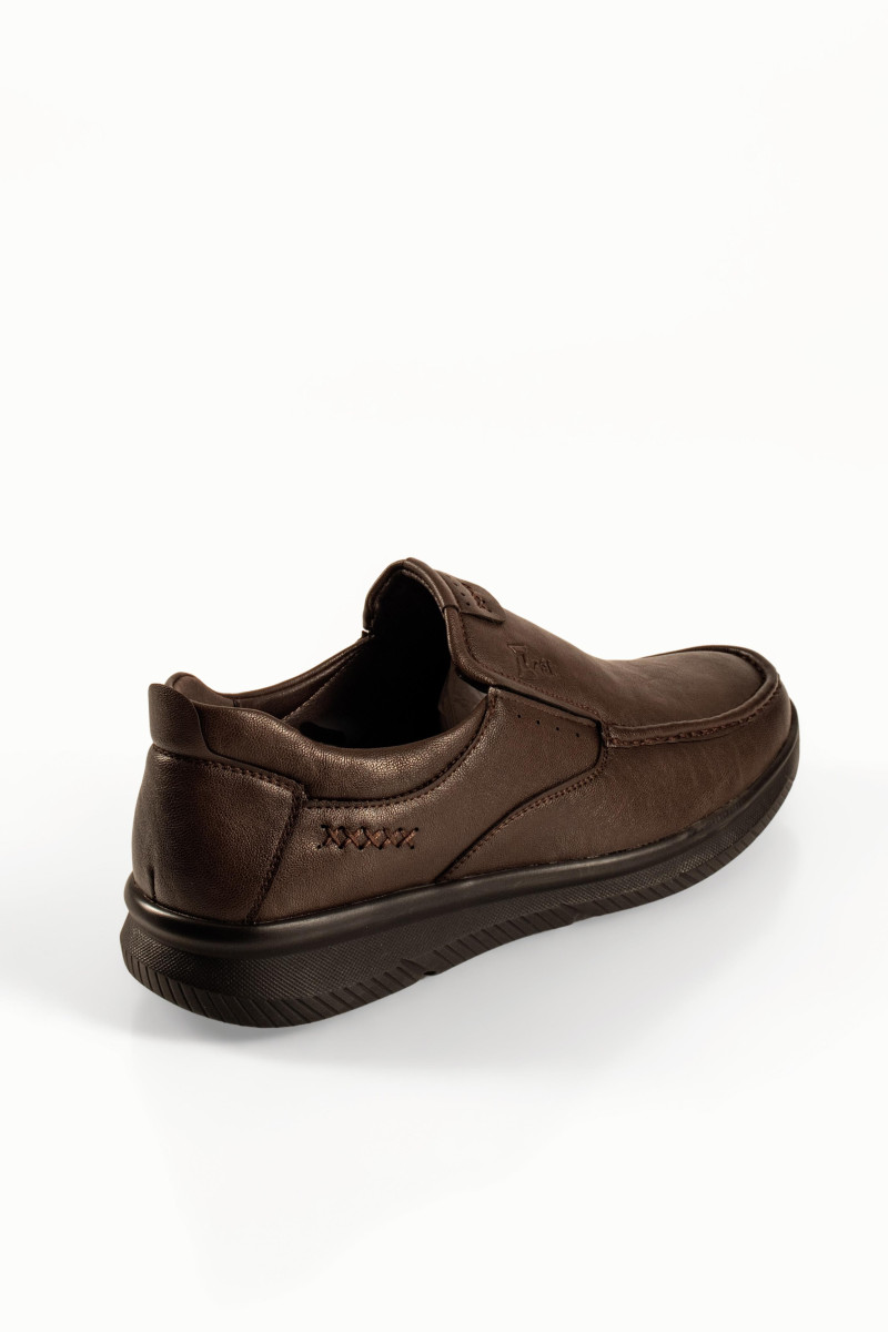 Zak καφέ ανδρικά παπούτσια slip-on με διακοσμητικά γαζιά και χαμηλή σόλα