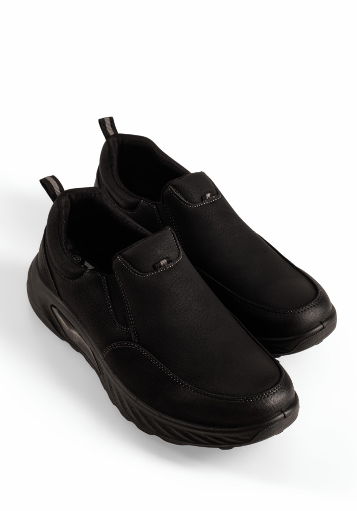 Zak μαύρα ανδρικά slip-on sneakers με ελαστικά πλαϊνά