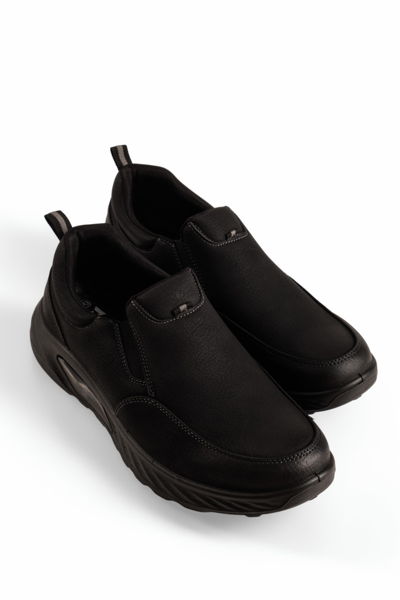 Zak μαύρα ανδρικά slip-on sneakers με ελαστικά πλαϊνά