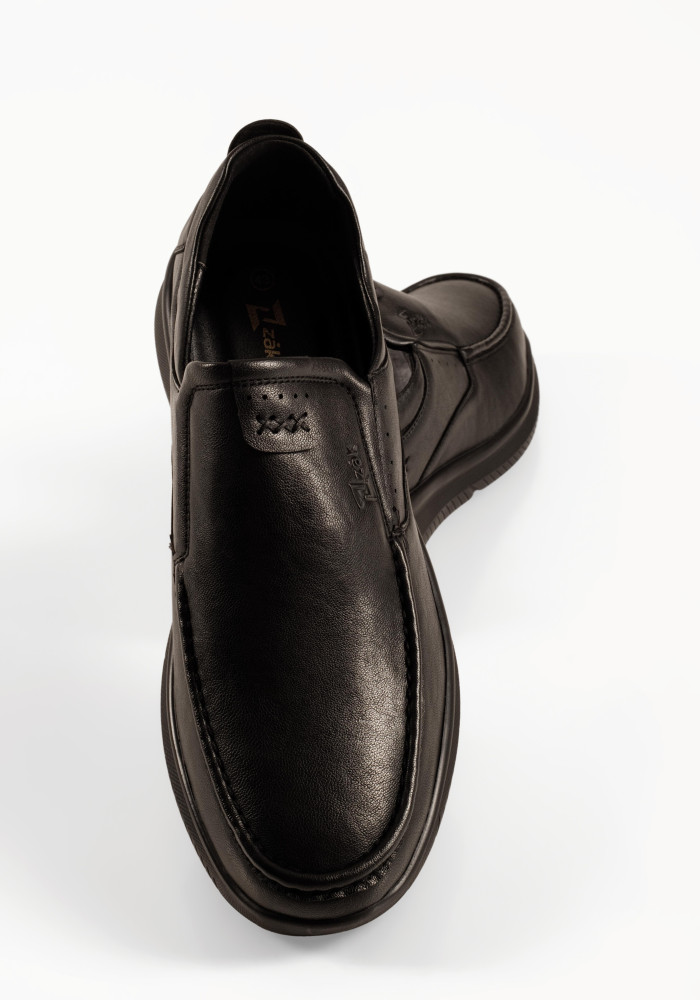 Zak μαύρα ανδρικά παπούτσια slip-on με διακοσμητικά γαζιά και χαμηλή σόλα