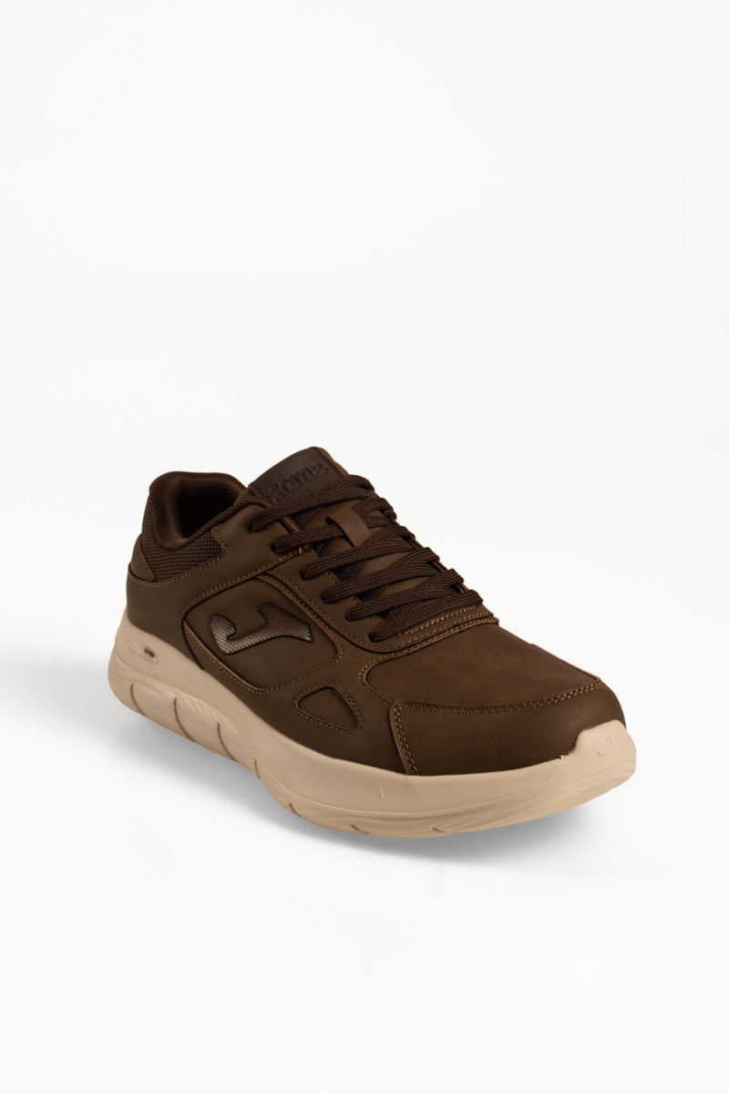 Ανδρικά sneakers Joma καφέ με κορδόνια και ανάγλυφα πλαϊνά