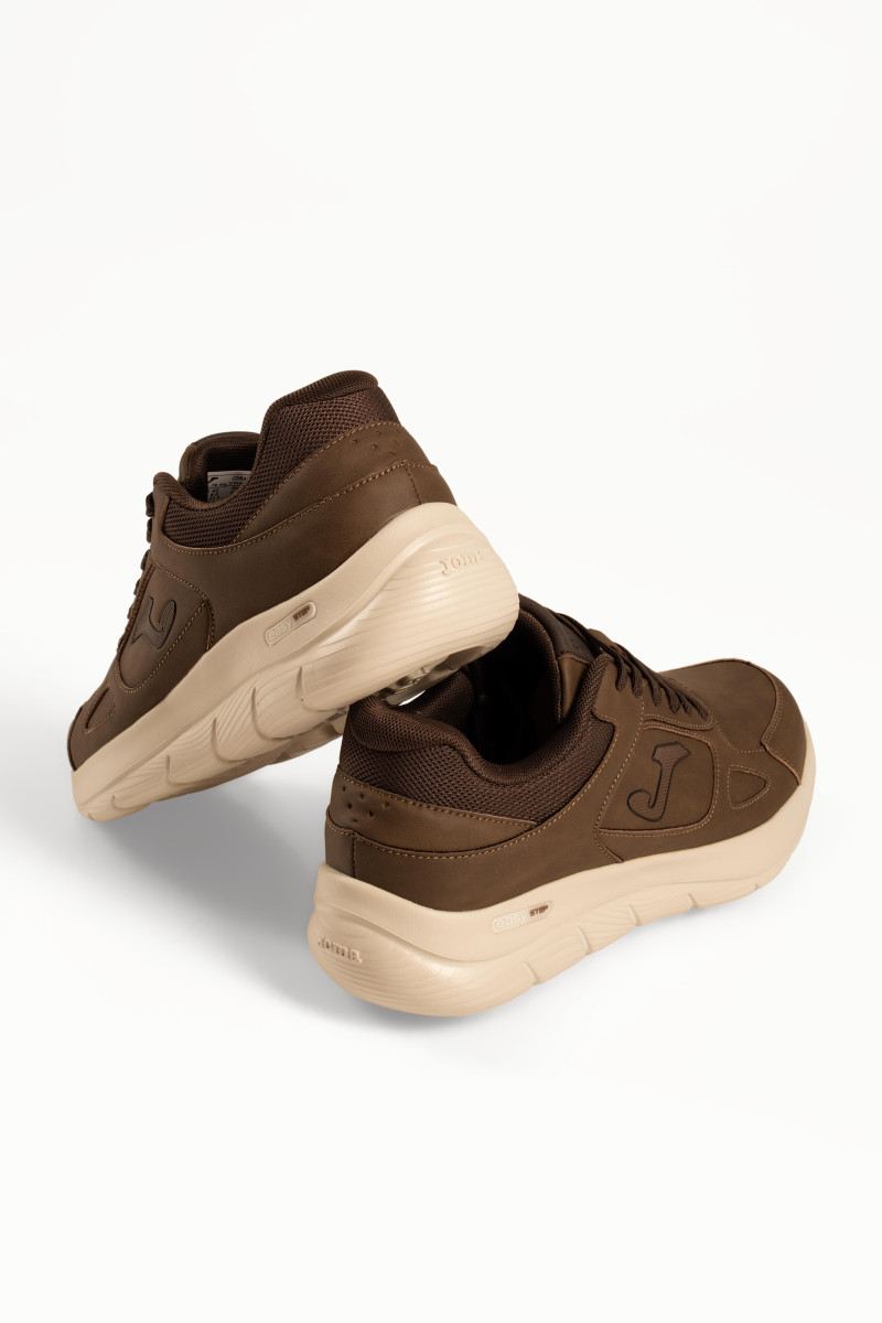 Ανδρικά sneakers Joma καφέ με κορδόνια και ανάγλυφα πλαϊνά