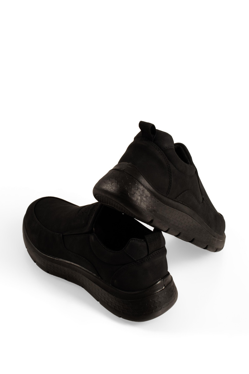 B-Soft μαύρα ανδρικά sneakers χωρίς κορδόνια