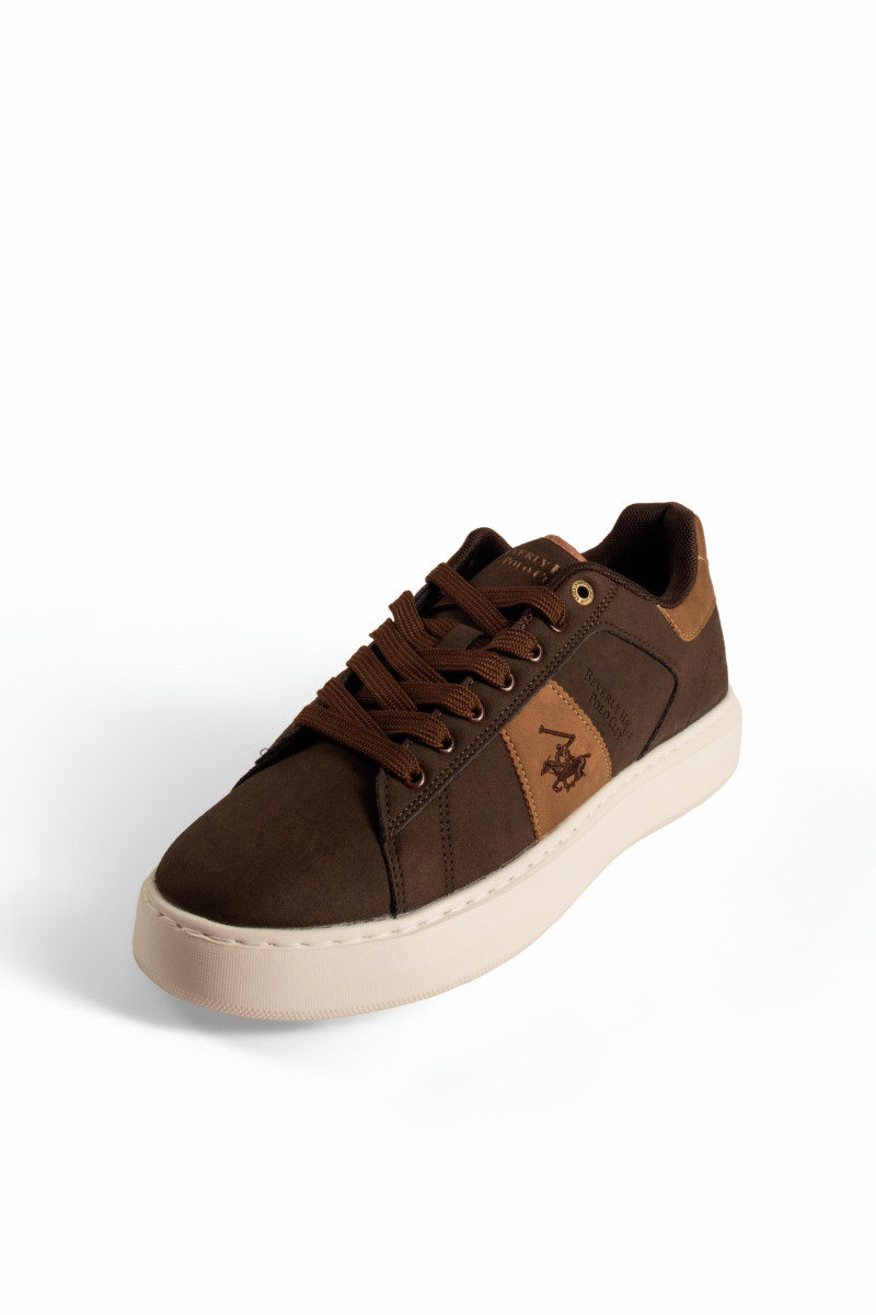 Ανδρικά sneakers Beverly Hills Polo Club καφέ με μπεζ λεπτομέρειες
