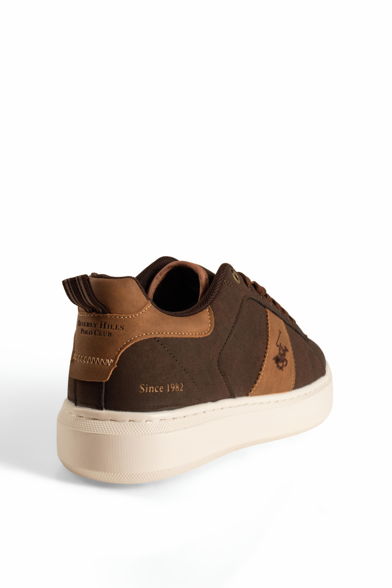 Ανδρικά sneakers Beverly Hills Polo Club καφέ με μπεζ λεπτομέρειες