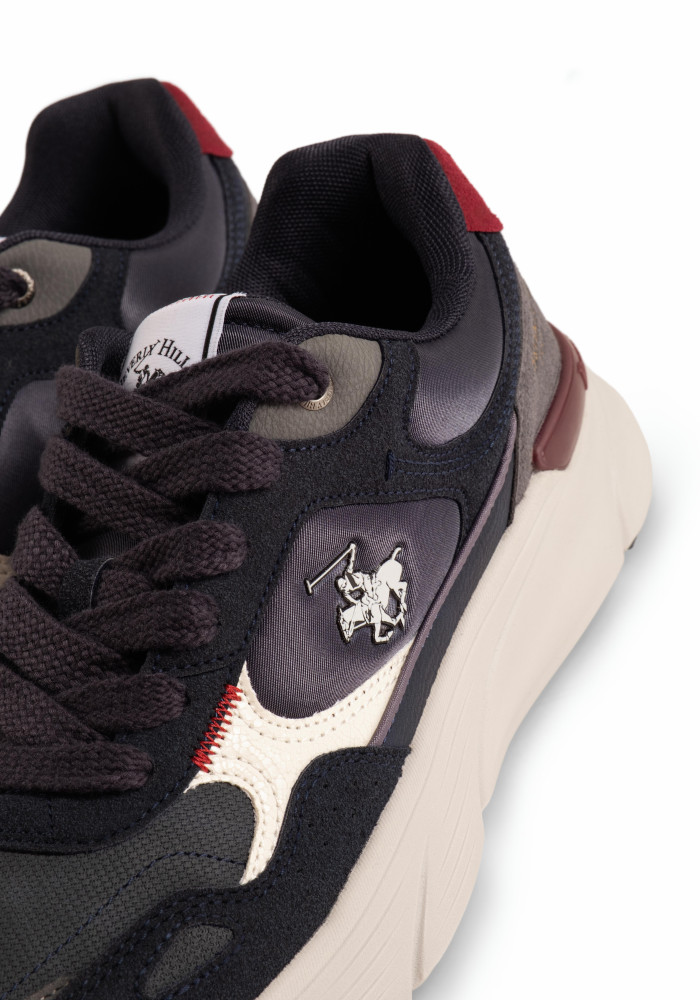 Ανδρικά sneakers Beverly Hills Polo Club μπλε με πολύχρωμες λεπτομέρειες
