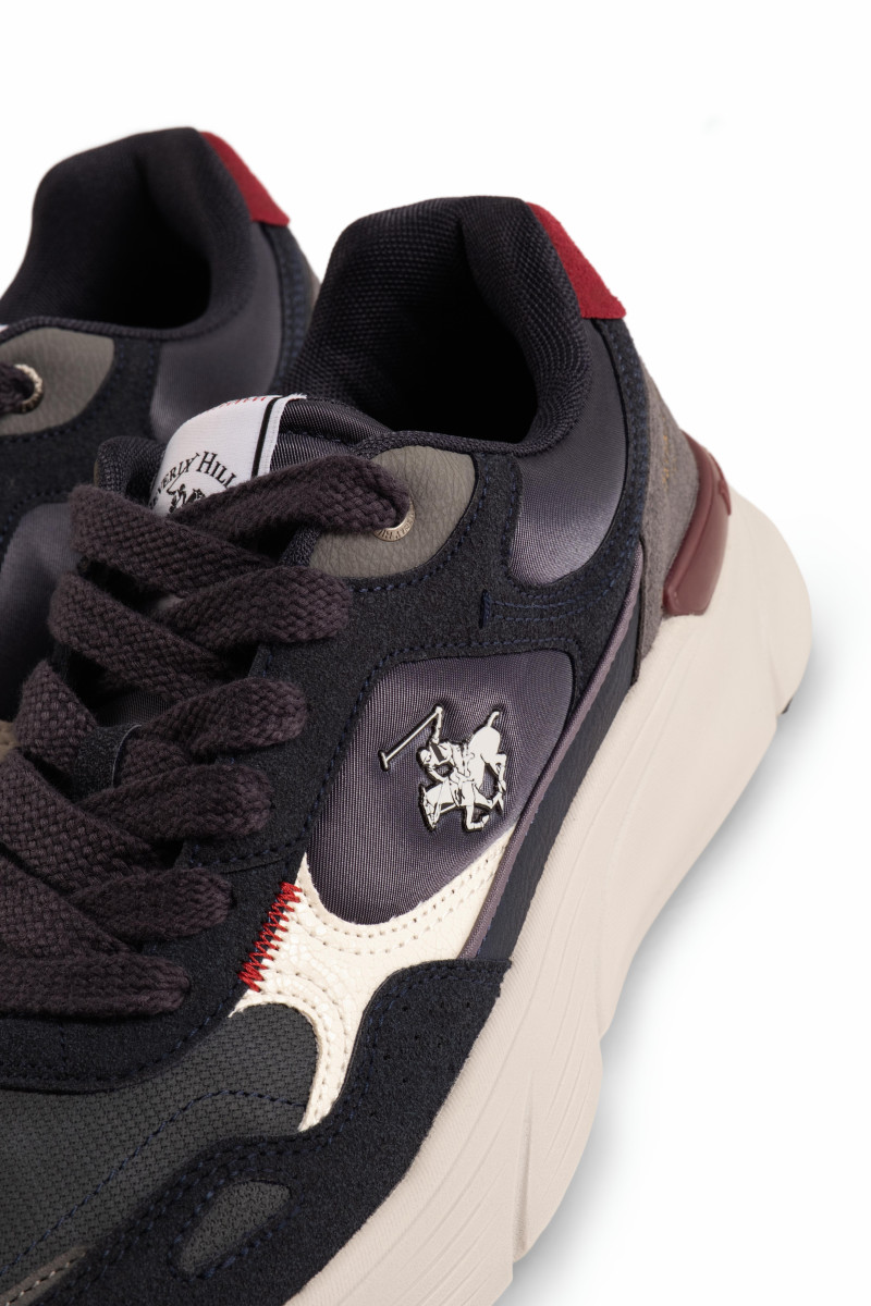 Ανδρικά sneakers Beverly Hills Polo Club μπλε με πολύχρωμες λεπτομέρειες