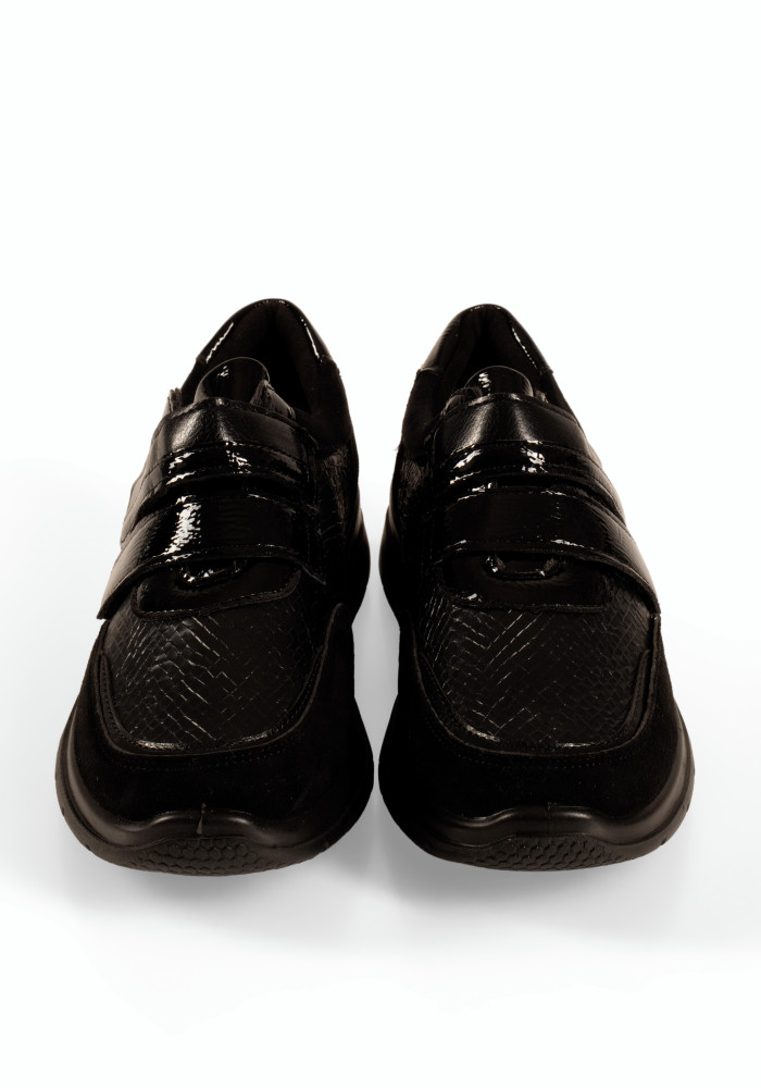 Zak γυναικεία ανατομικού τύπου sneakers μαύρα με διπλό αυτοκόλλητο