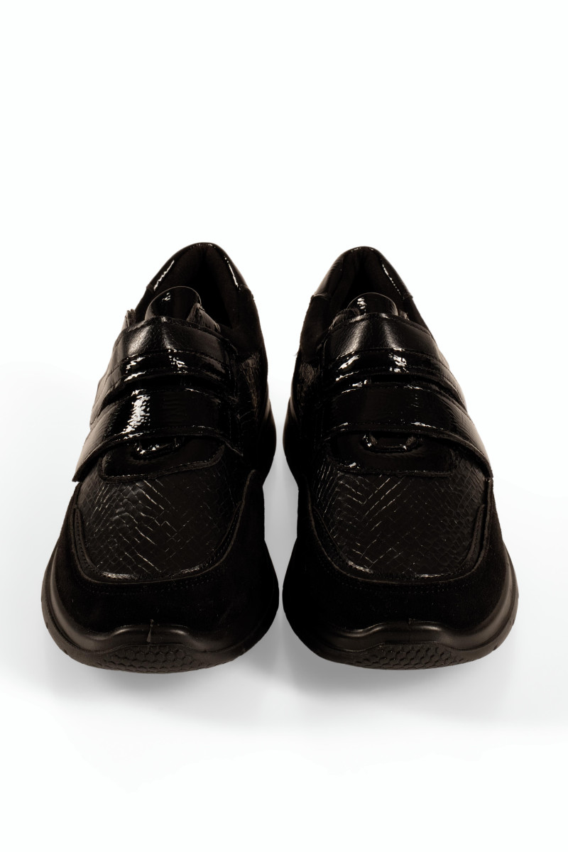 Zak γυναικεία ανατομικού τύπου sneakers μαύρα με διπλό αυτοκόλλητο